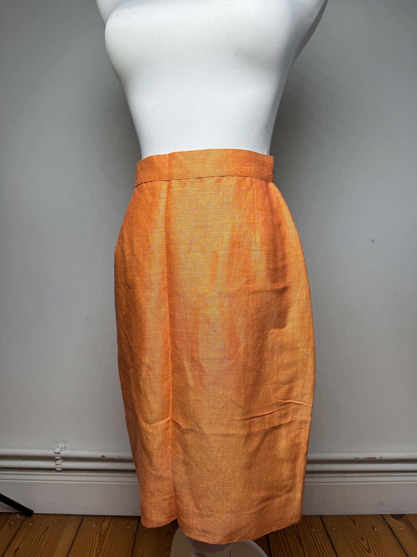 Vintage Fendi Linen Skirt M orange