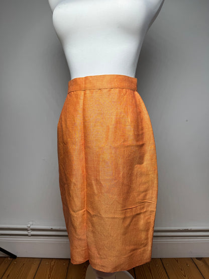 Vintage Fendi Linen Skirt M orange