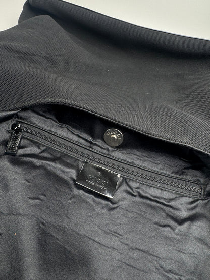 Vintage Gucci Canvas Patent Leather Handbag Black