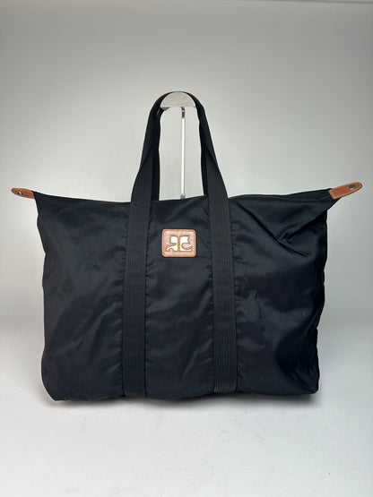 Vintage Courreges Polyester Travel Bag Black