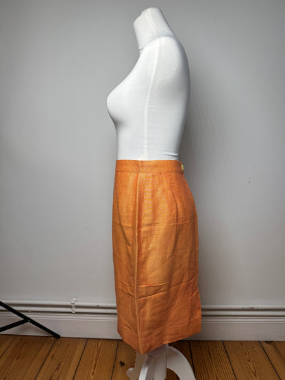 Vintage Fendi Linen Skirt M orange
