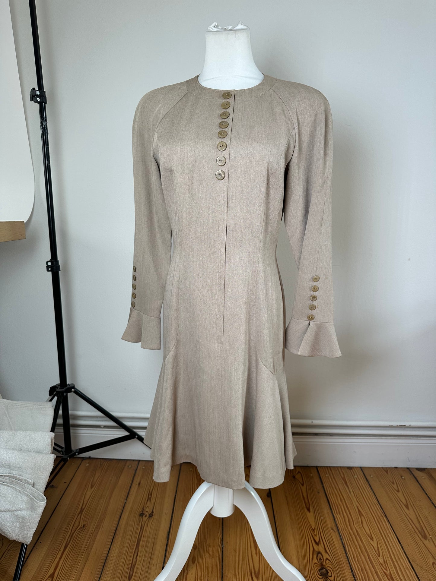 Vintage Dior Silk Blend Dress Y2K Beige