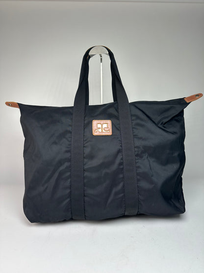 Vintage Courreges Polyester Travel Bag Black