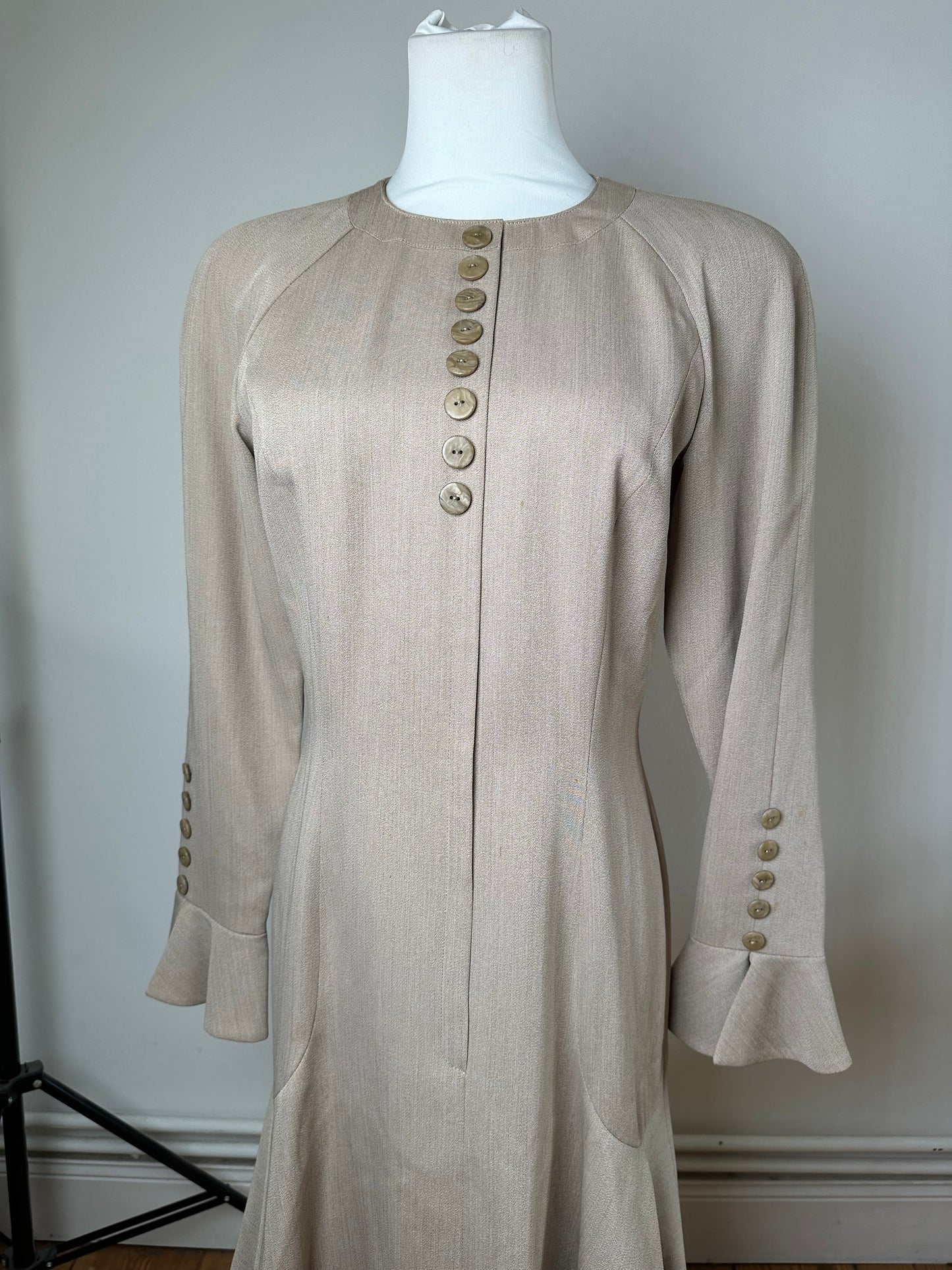 Vintage Dior Silk Blend Dress Y2K Beige