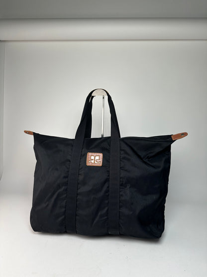 Vintage Courreges Polyester Travel Bag Black