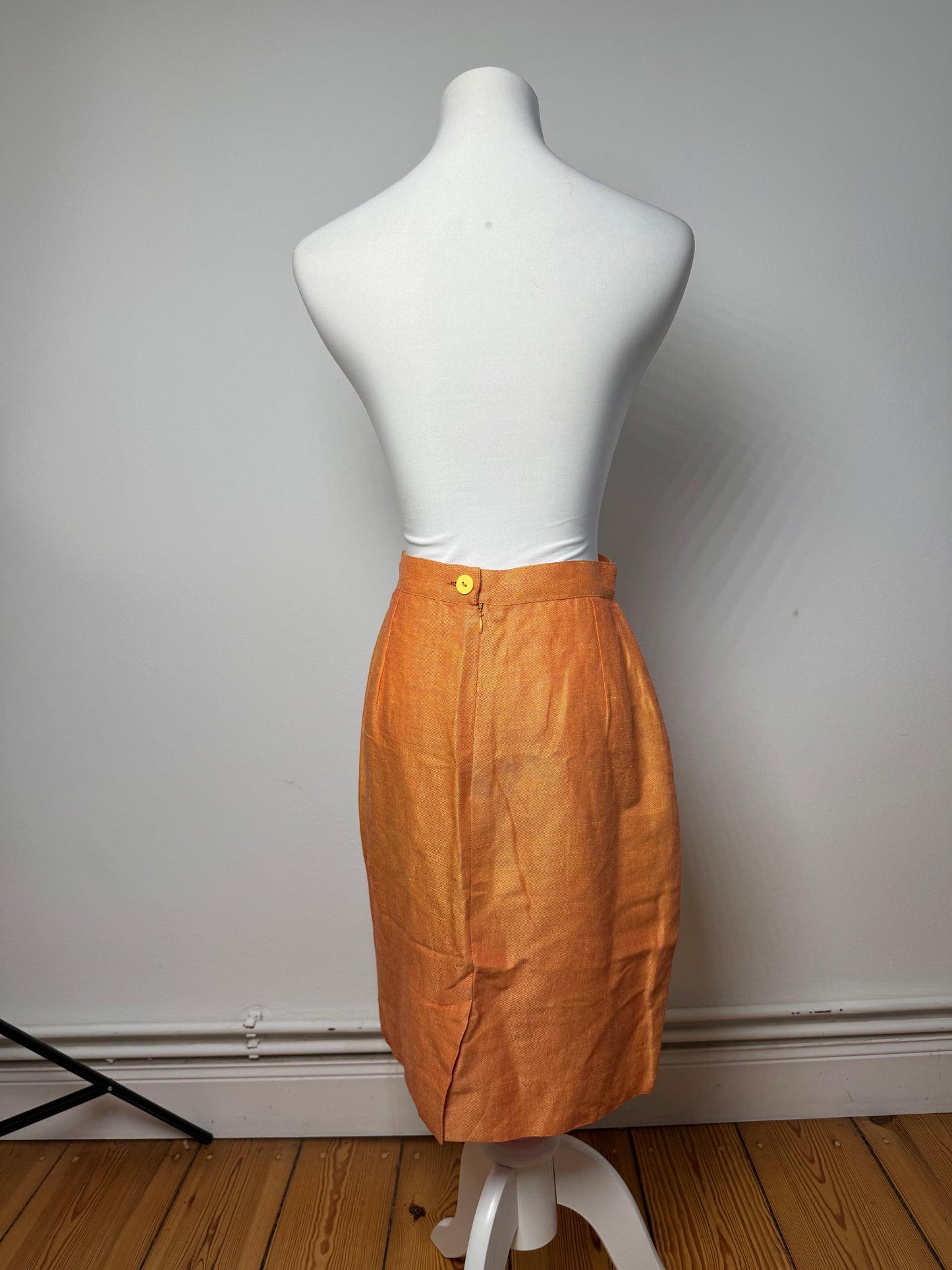 Vintage Fendi Linen Skirt M orange
