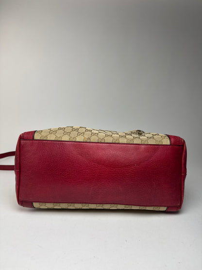 Sac Gucci Monogram Vintage 2 Voies beige Rouge