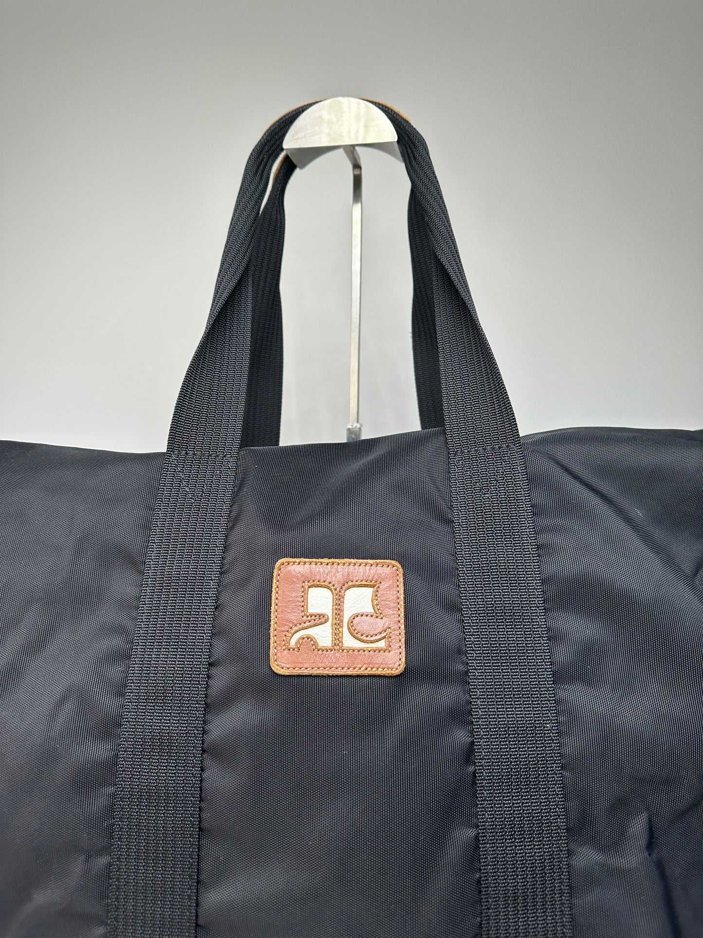Vintage Courreges Polyester Travel Bag Black