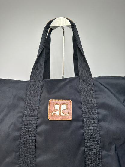 Vintage Courreges Polyester Travel Bag Black