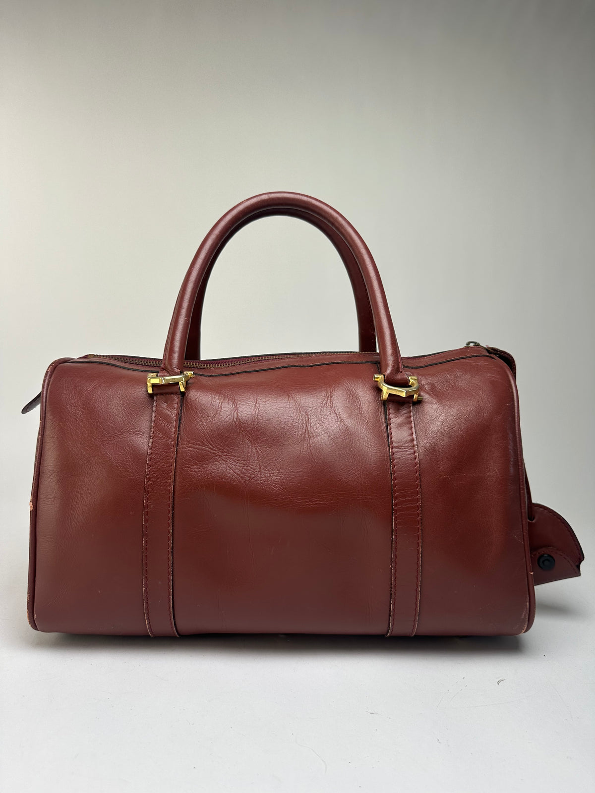 Vintage Cartier Must de Cartier Structured Top-Handle Bag Late 1990s Burgundy