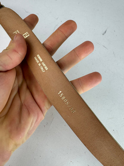 Vintage Fendi Leather Belt beige