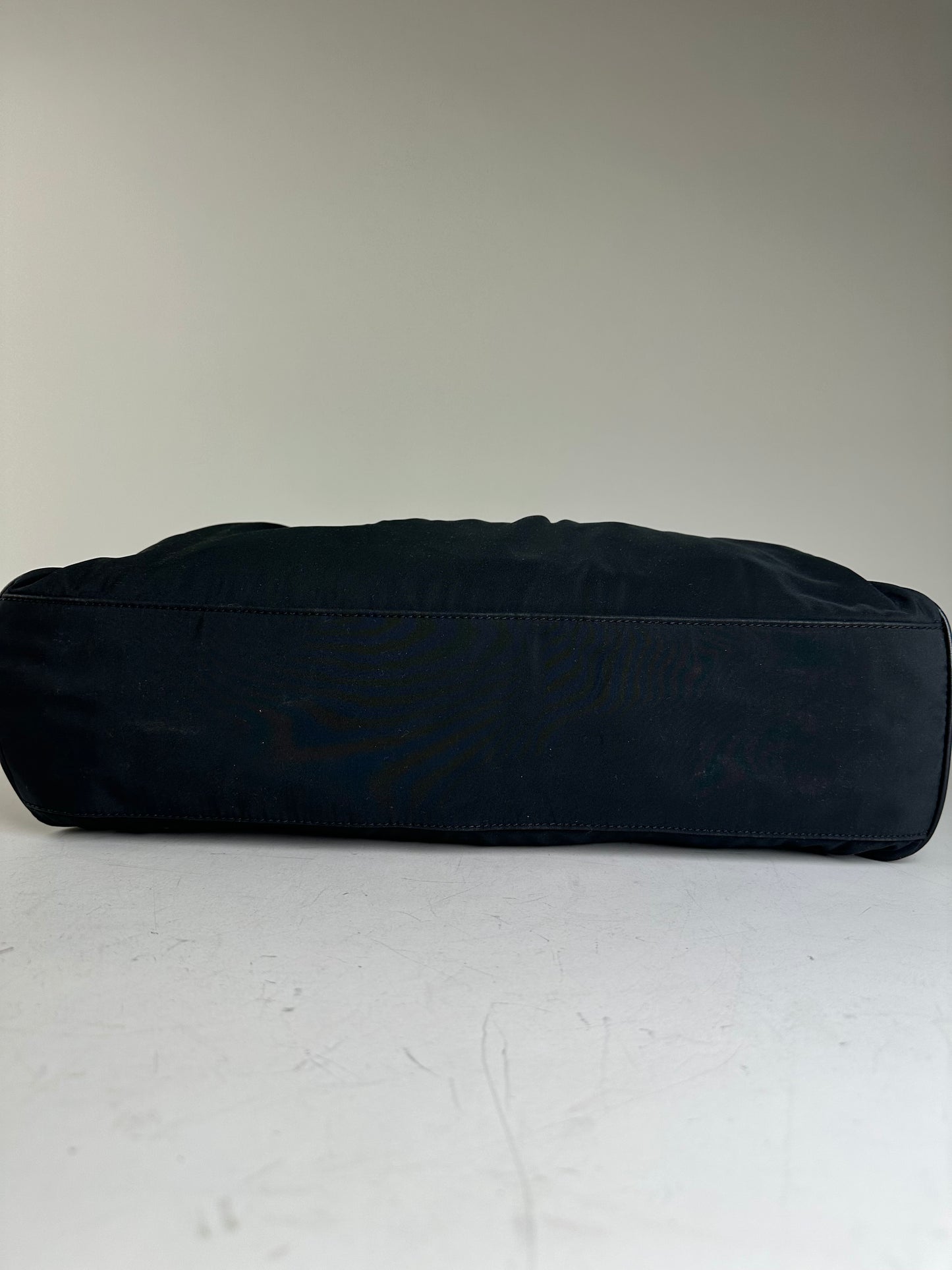 Vintage Loewe Nylon Tote Bag Black Silver