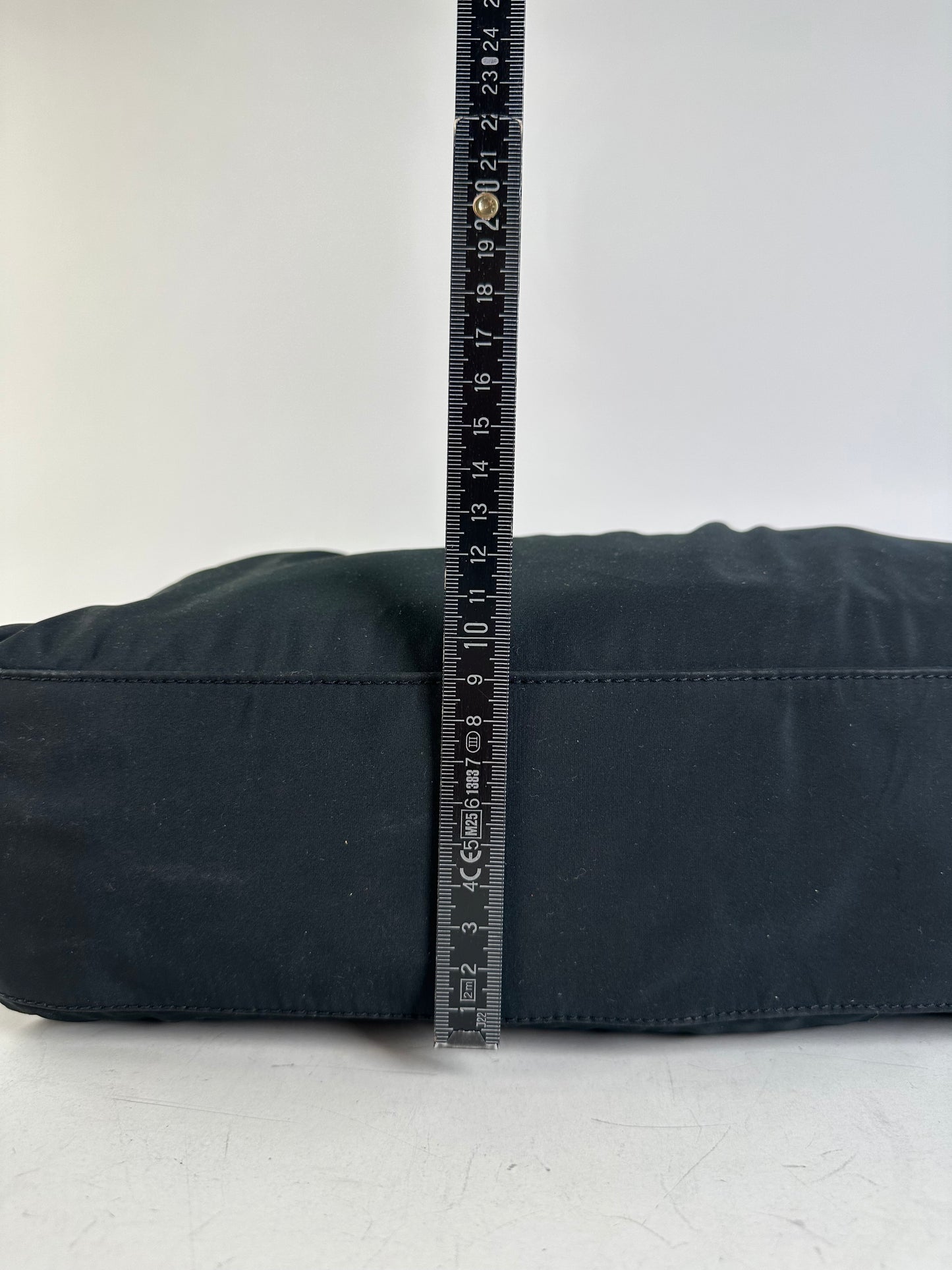Vintage Loewe Nylon Tote Bag Black Silver