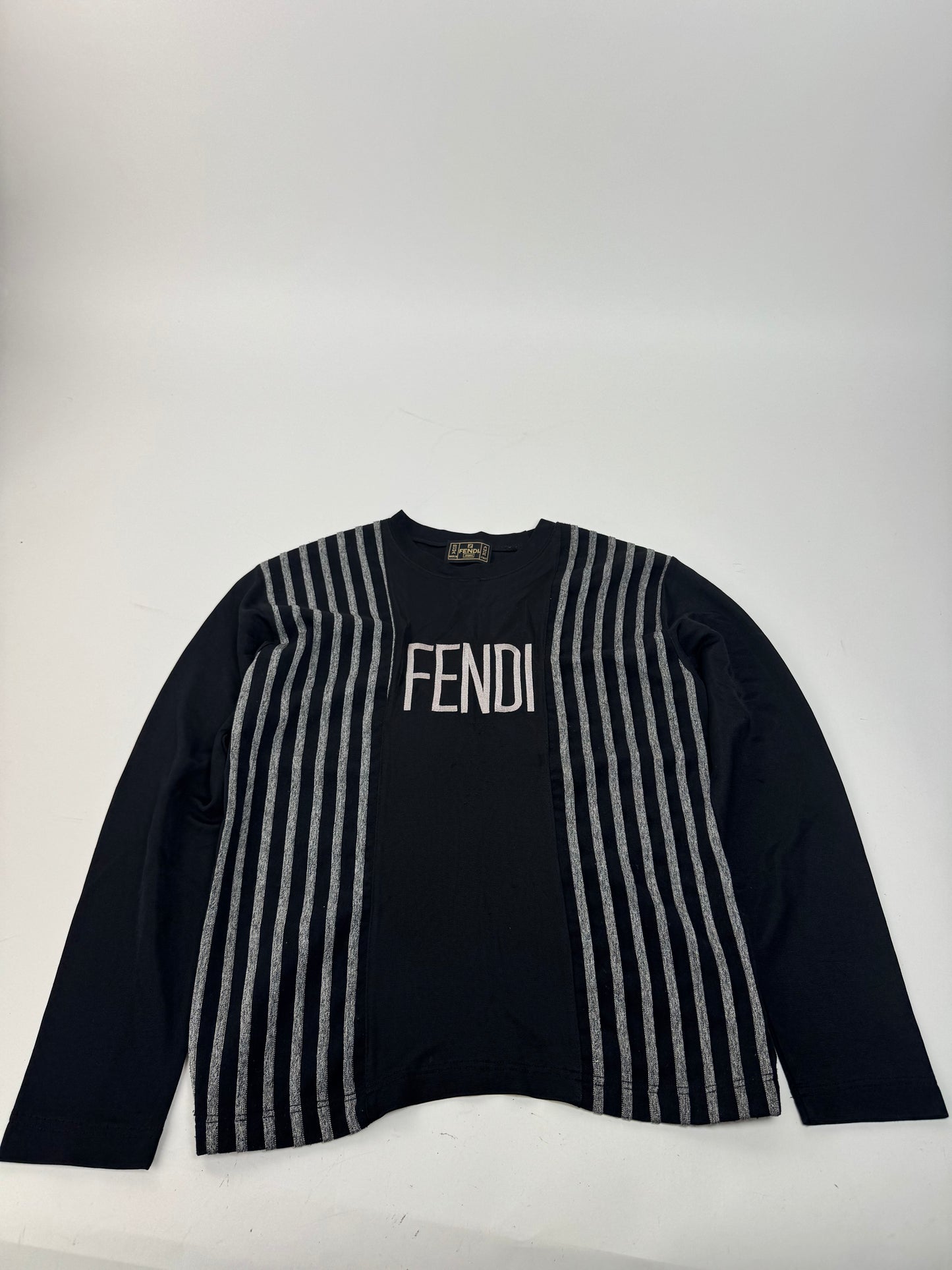 Vintage Fendi Polyester Striped Sweater M