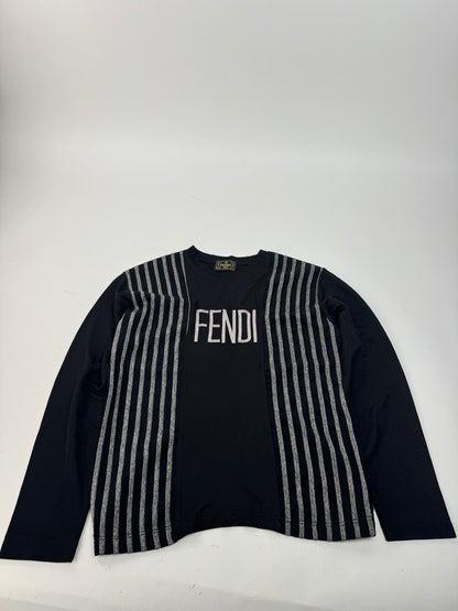 Vintage Fendi Polyester Striped Sweater M