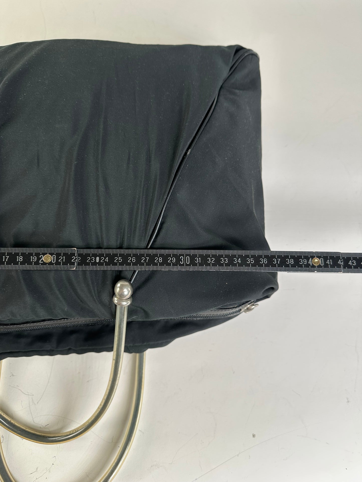 Vintage Loewe Nylon Tote Bag Black Silver