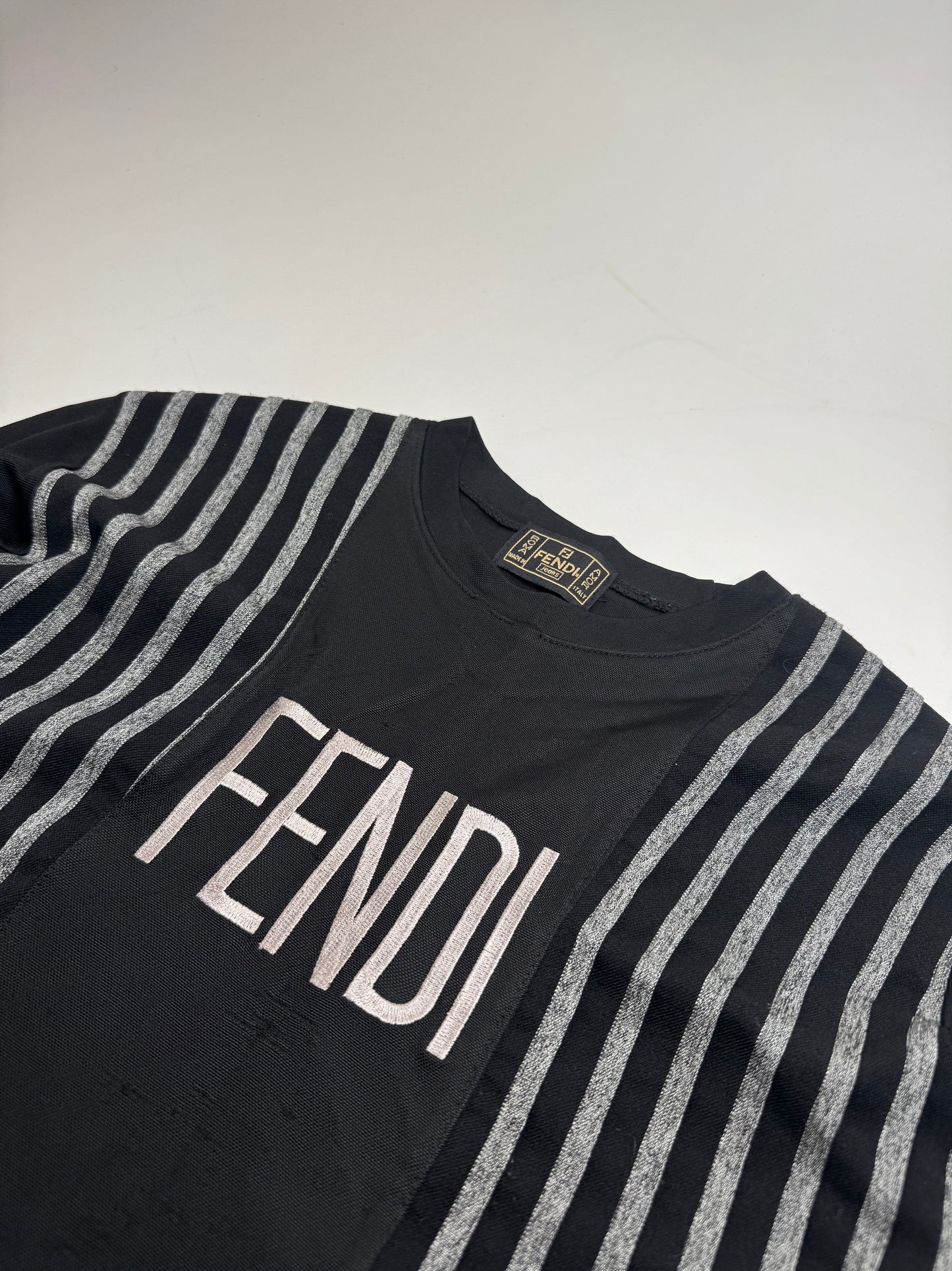 Vintage Fendi Polyester Striped Sweater M