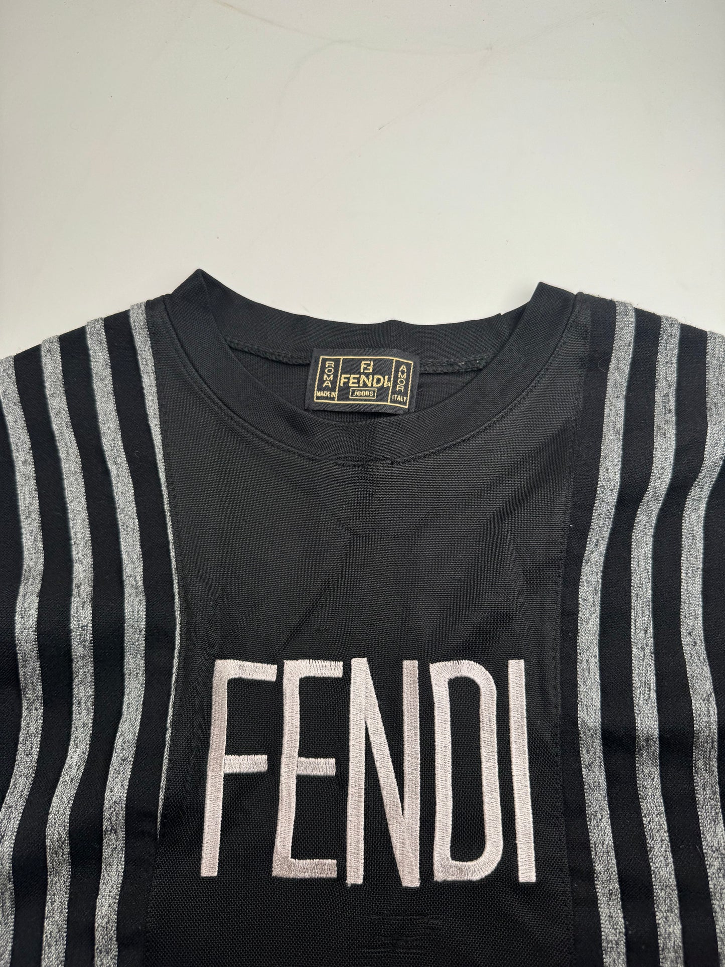 Vintage Fendi Polyester Striped Sweater M