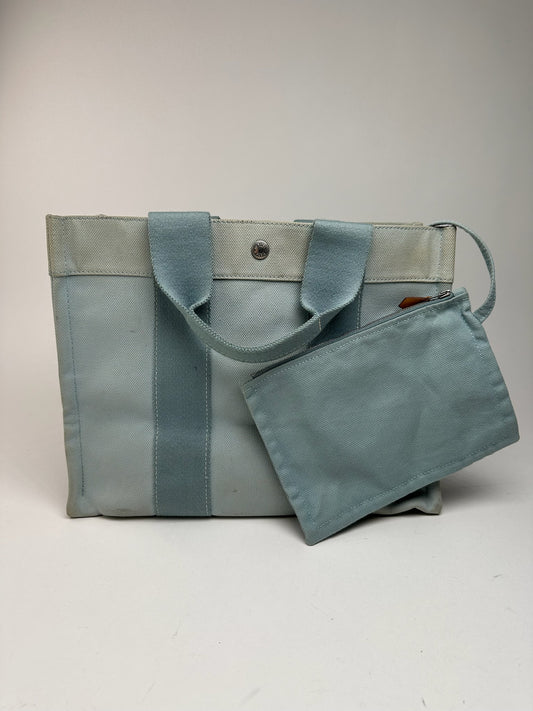 Sac Hermès vintage bleu clair