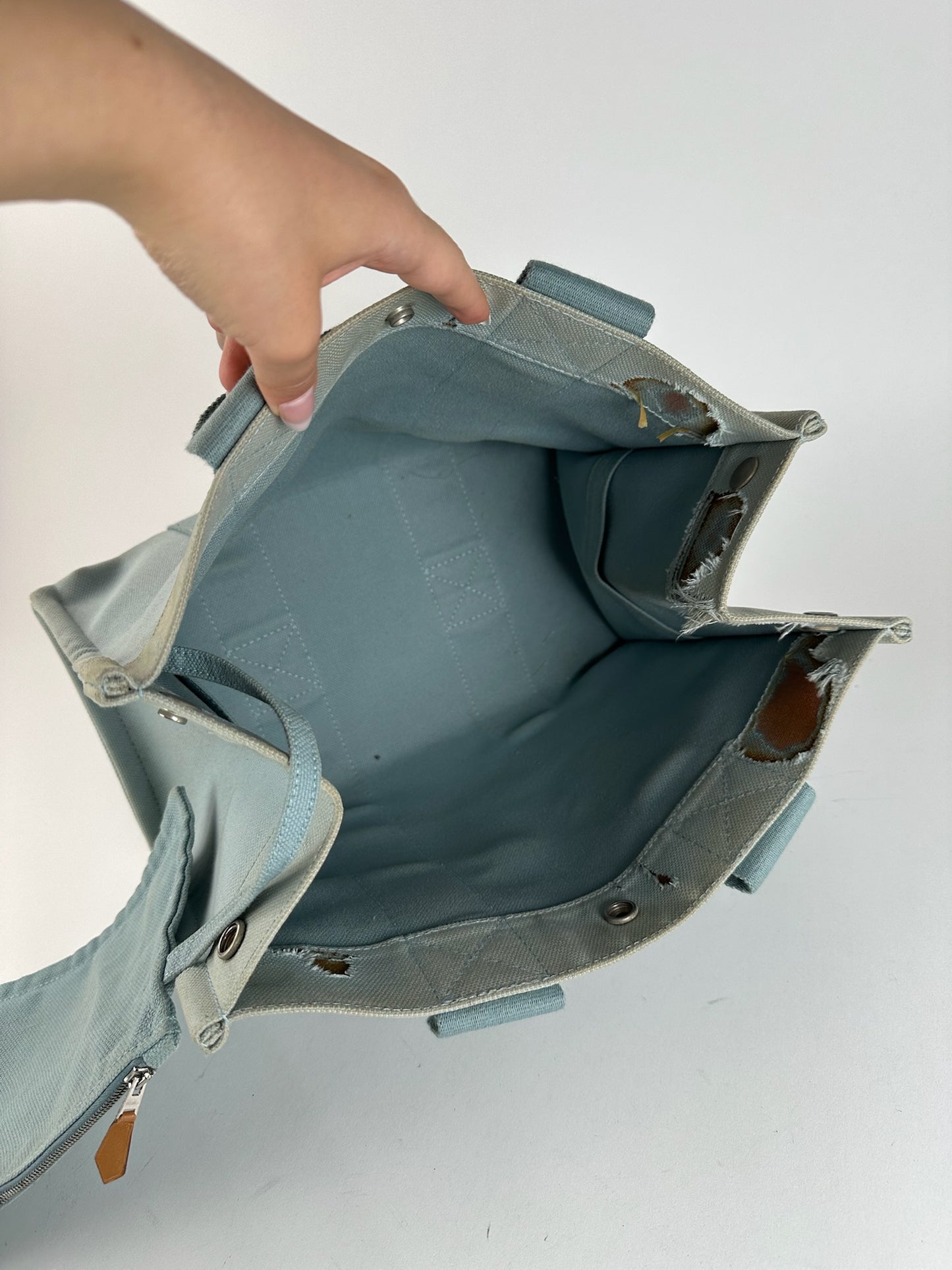 Sac Hermès vintage bleu clair