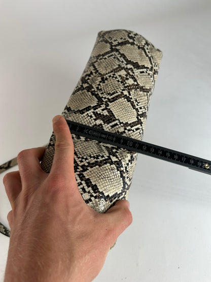 Vintage Emporio Armani Snakeskin Leather Shoulder Bag Y2K Cream Black
