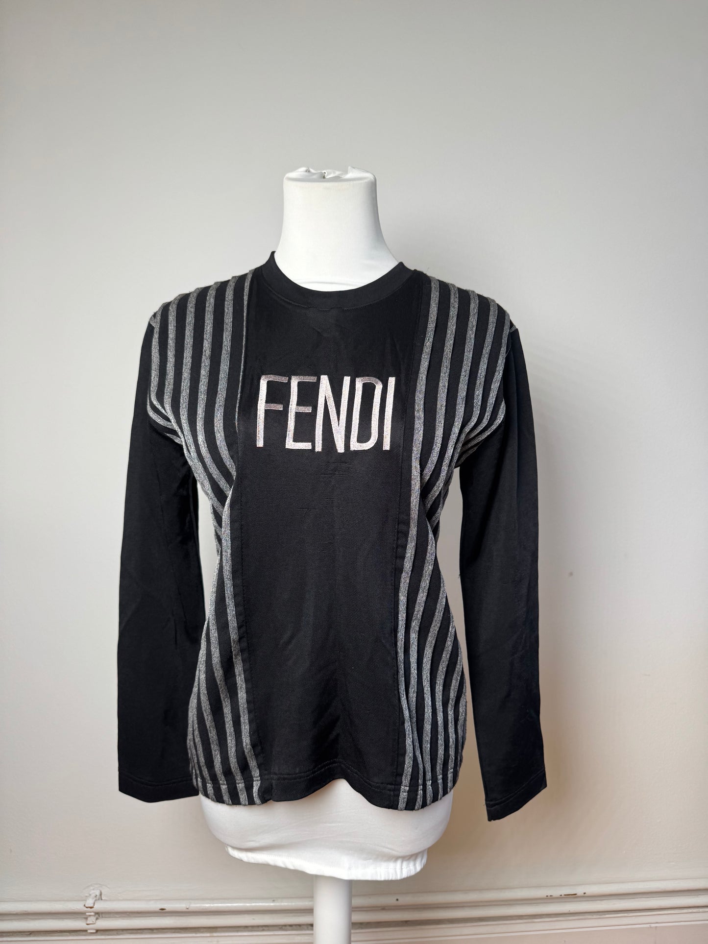 Vintage Fendi Polyester Striped Sweater M