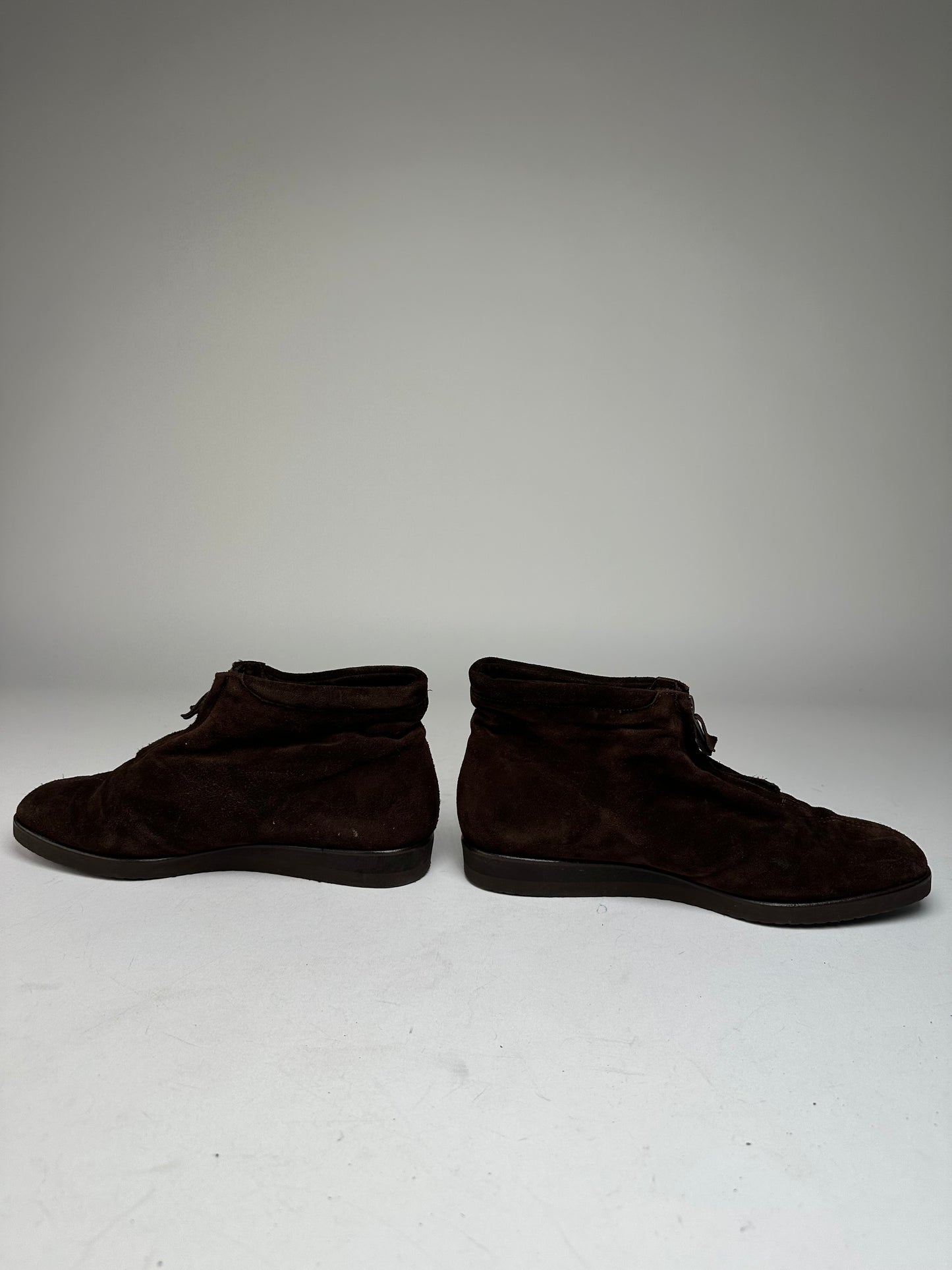 Vintage Bottega Veneta Suede Wool Hightop Sneaker Brown
