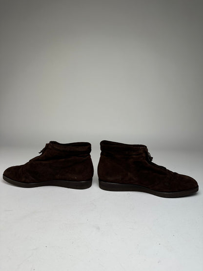 Vintage Bottega Veneta Suede Wool Hightop Sneaker Brown