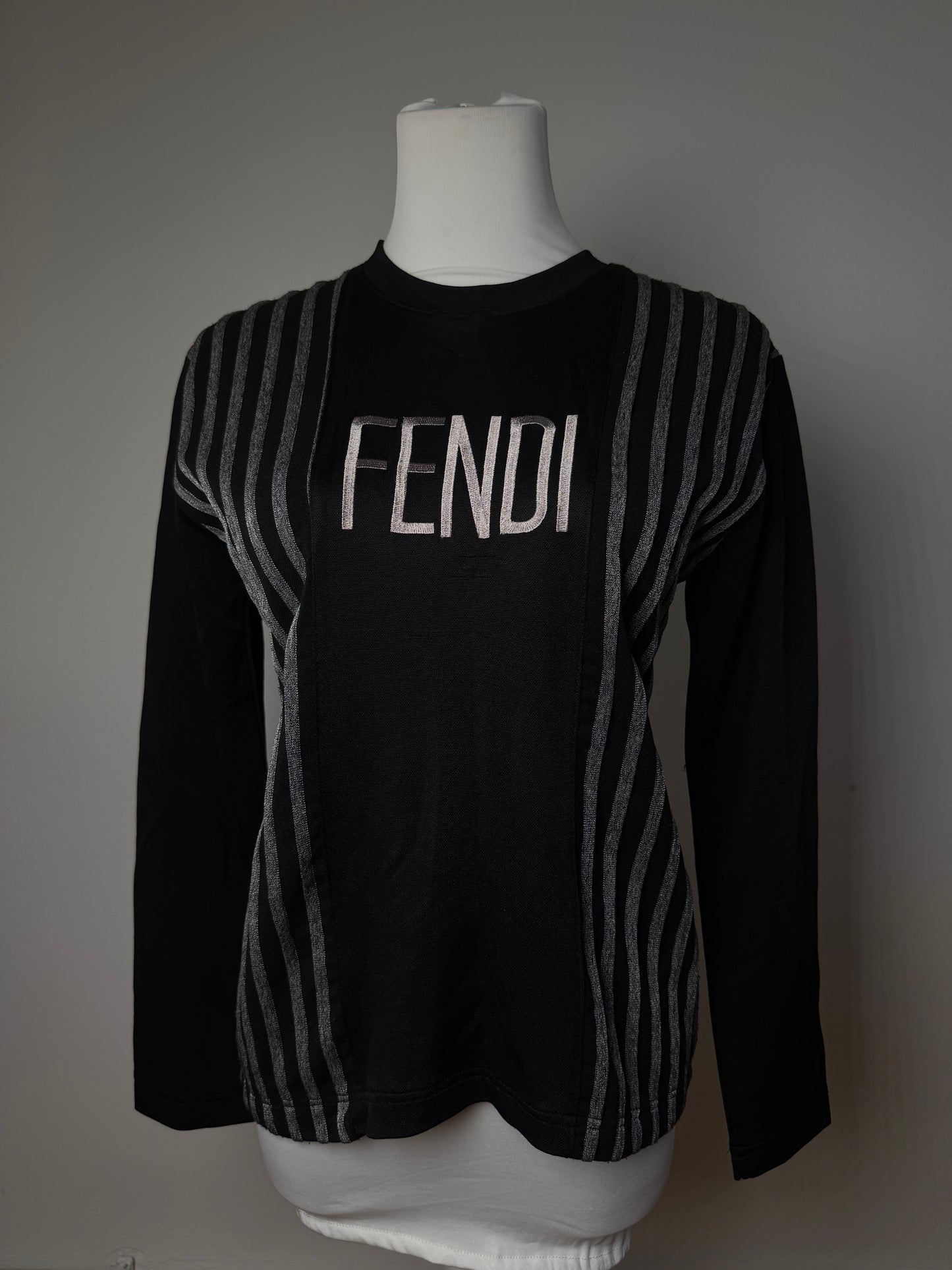 Vintage Fendi Polyester Striped Sweater M