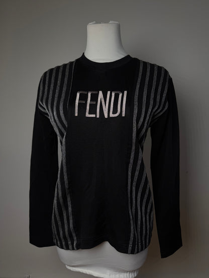 Vintage Fendi Polyester Striped Sweater M