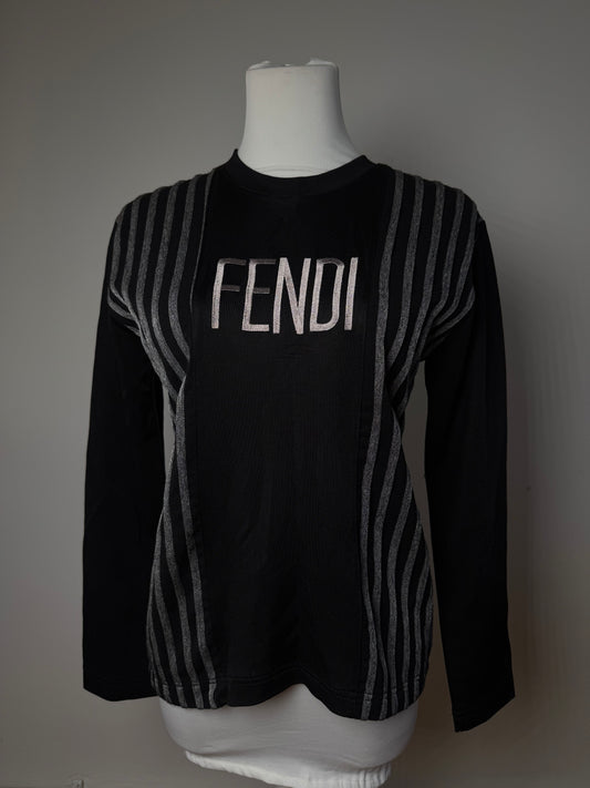 Vintage Fendi Polyester Striped Sweater M