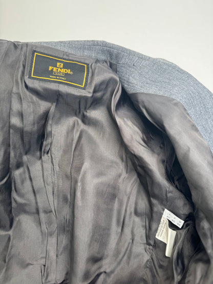 Vintage Fendi Roma Wool Blazer 38/M Grey