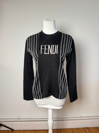 Vintage Fendi Polyester Striped Sweater M