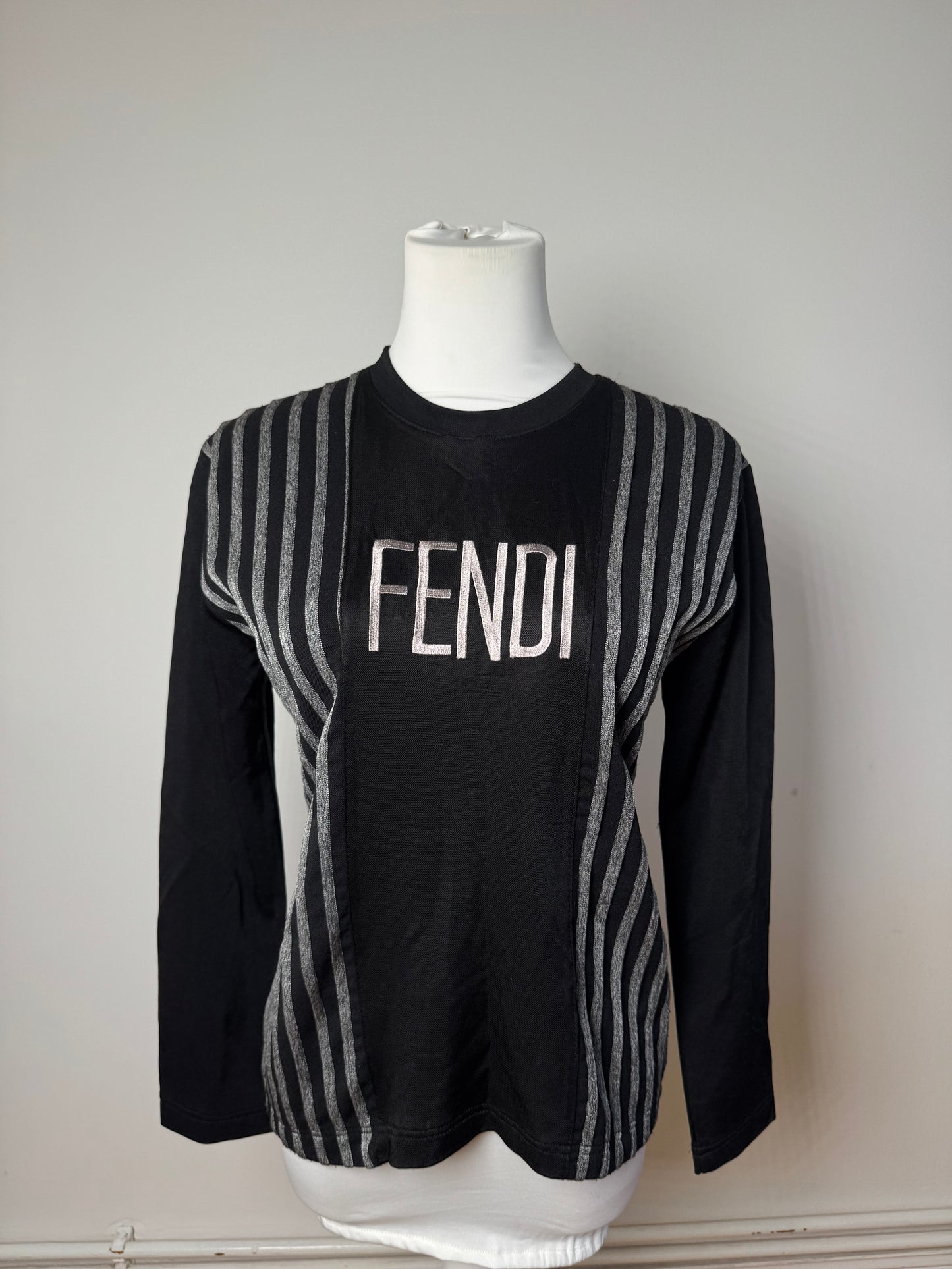 Vintage Fendi Polyester Striped Sweater M