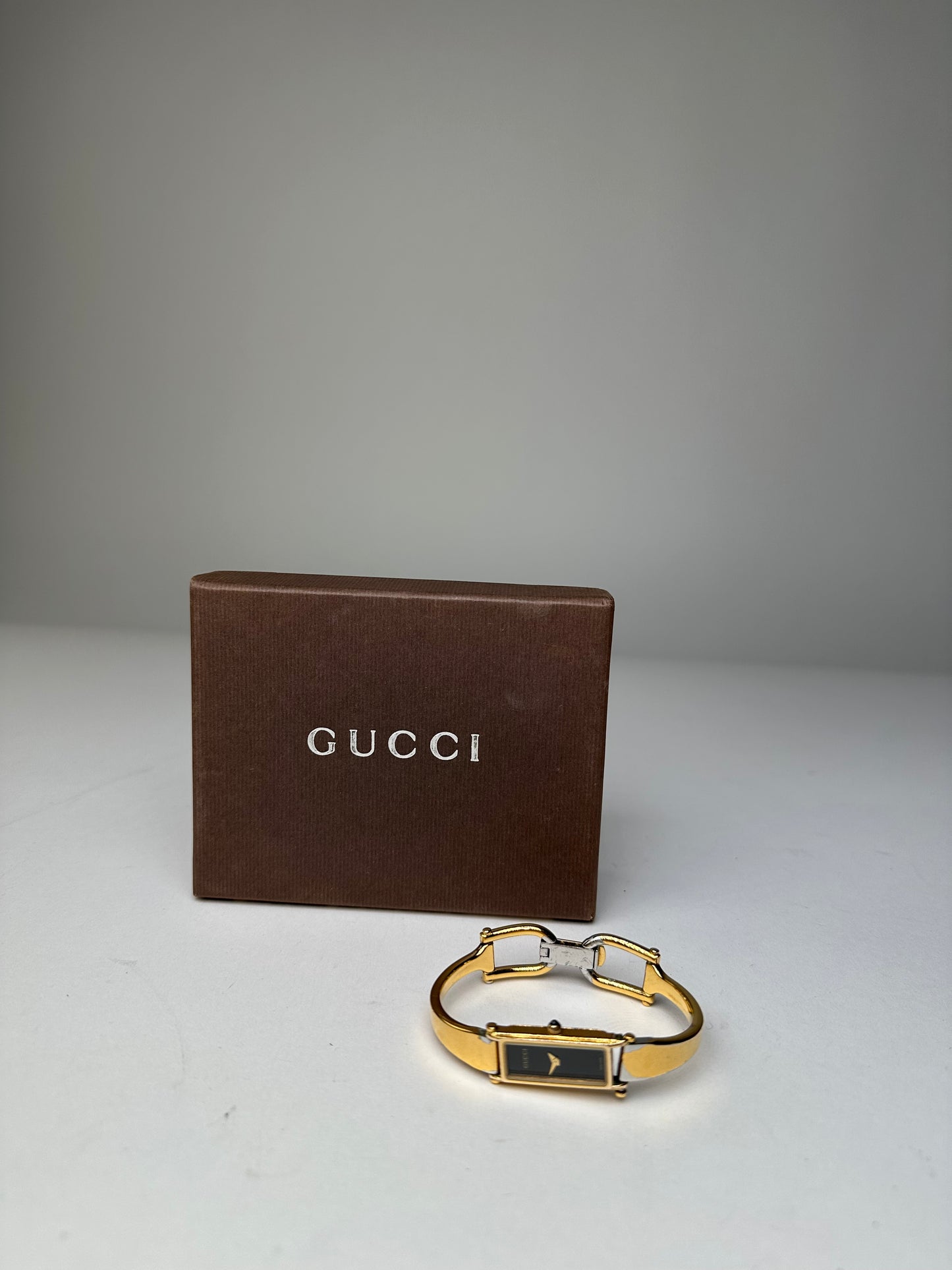 Vintage Gucci Enamel Bracelet Y2K Gold Black