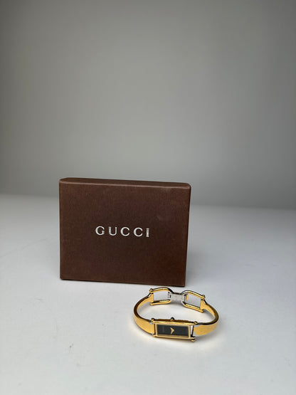 Vintage Gucci Enamel Bracelet Y2K Gold Black