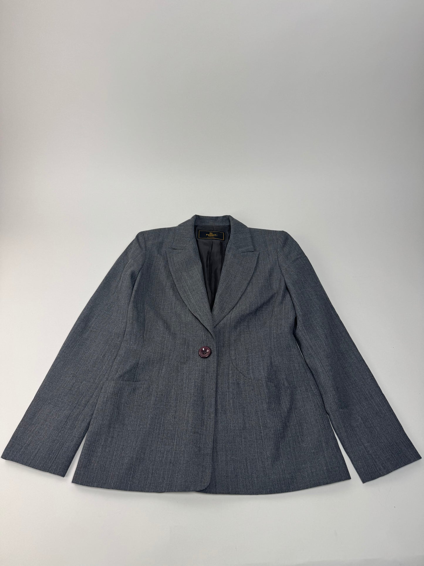 Vintage Fendi Roma Wool Blazer 38/M Grey