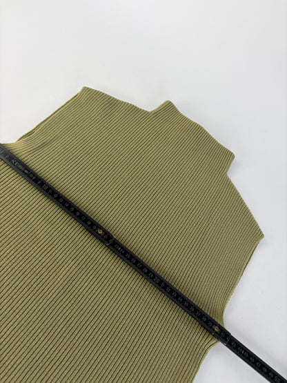 Vintage Loewe Sleeveless Turtleneck Sweater Light Olive M