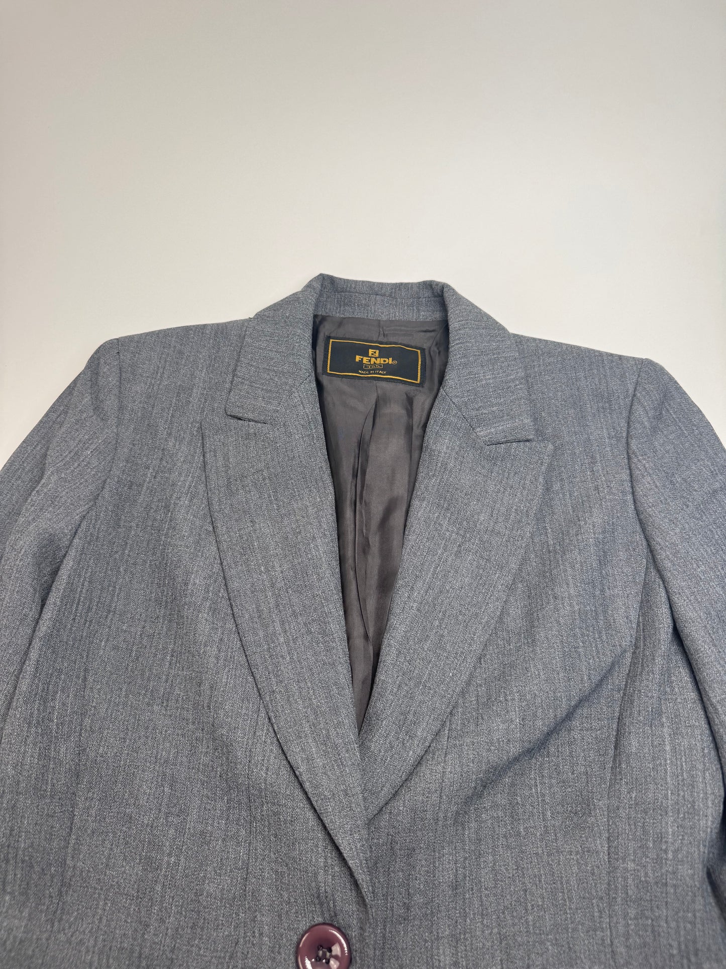 Vintage Fendi Roma Wool Blazer 38/M Grey