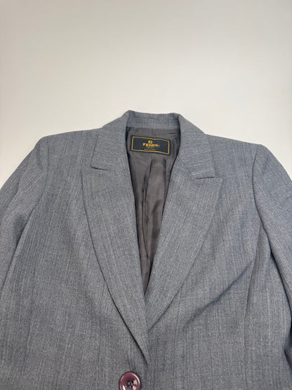 Vintage Fendi Roma Wool Blazer 38/M Grey