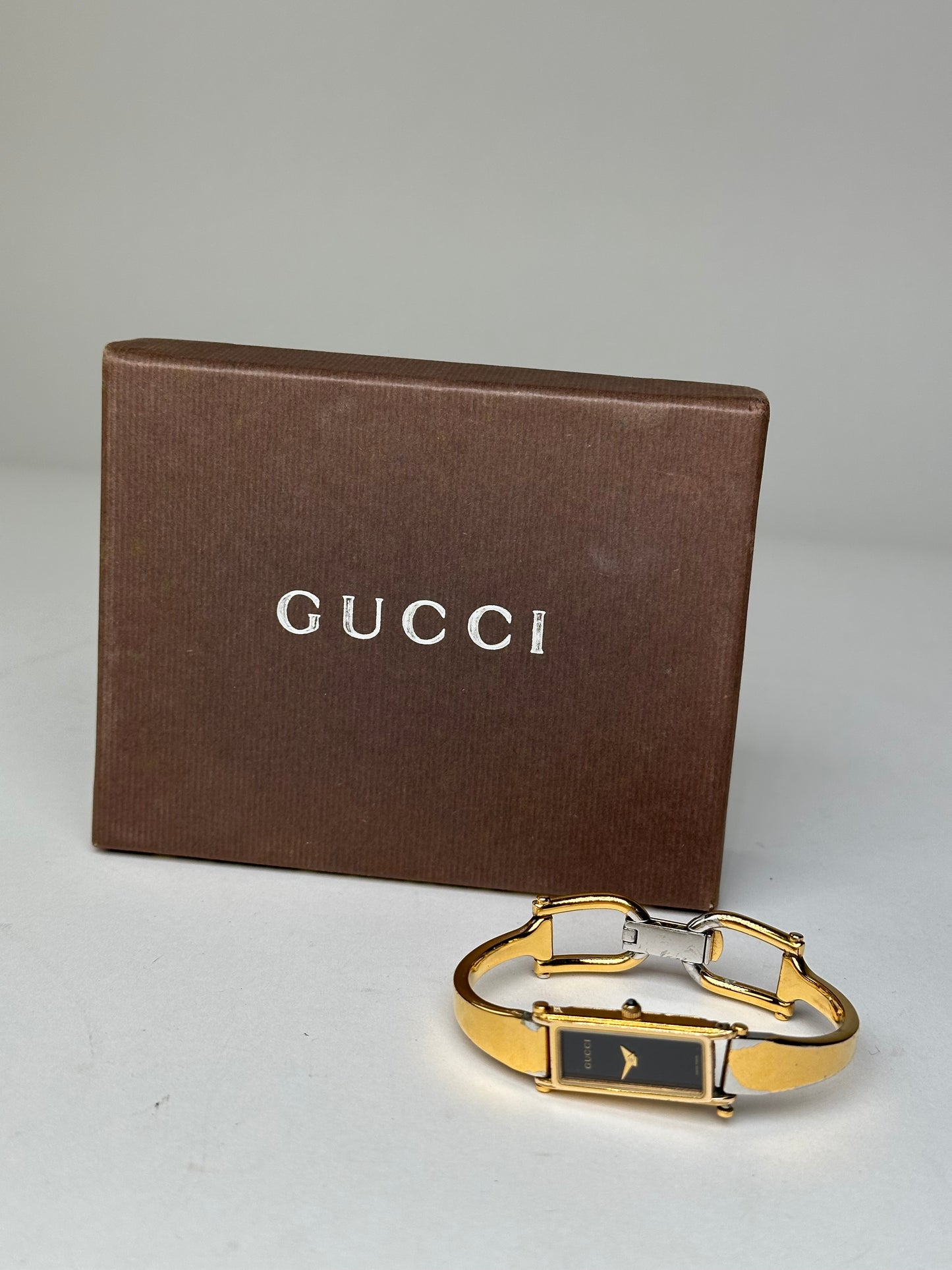 Vintage Gucci Enamel Bracelet Y2K Gold Black