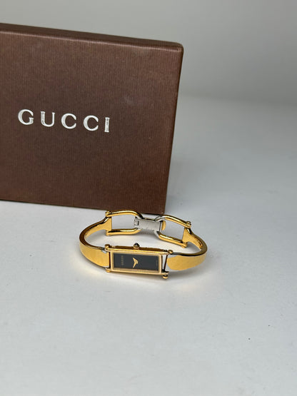 Vintage Gucci Enamel Bracelet Y2K Gold Black