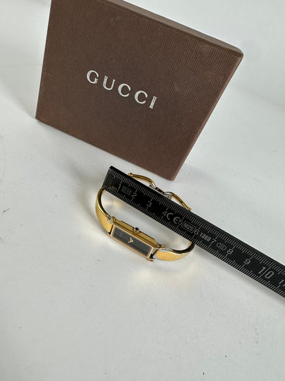 Vintage Gucci Enamel Bracelet Y2K Gold Black