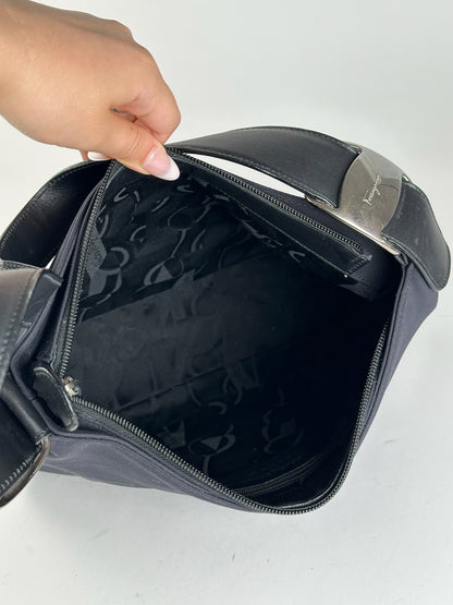 Sac en toile Ferragamo vintage noir