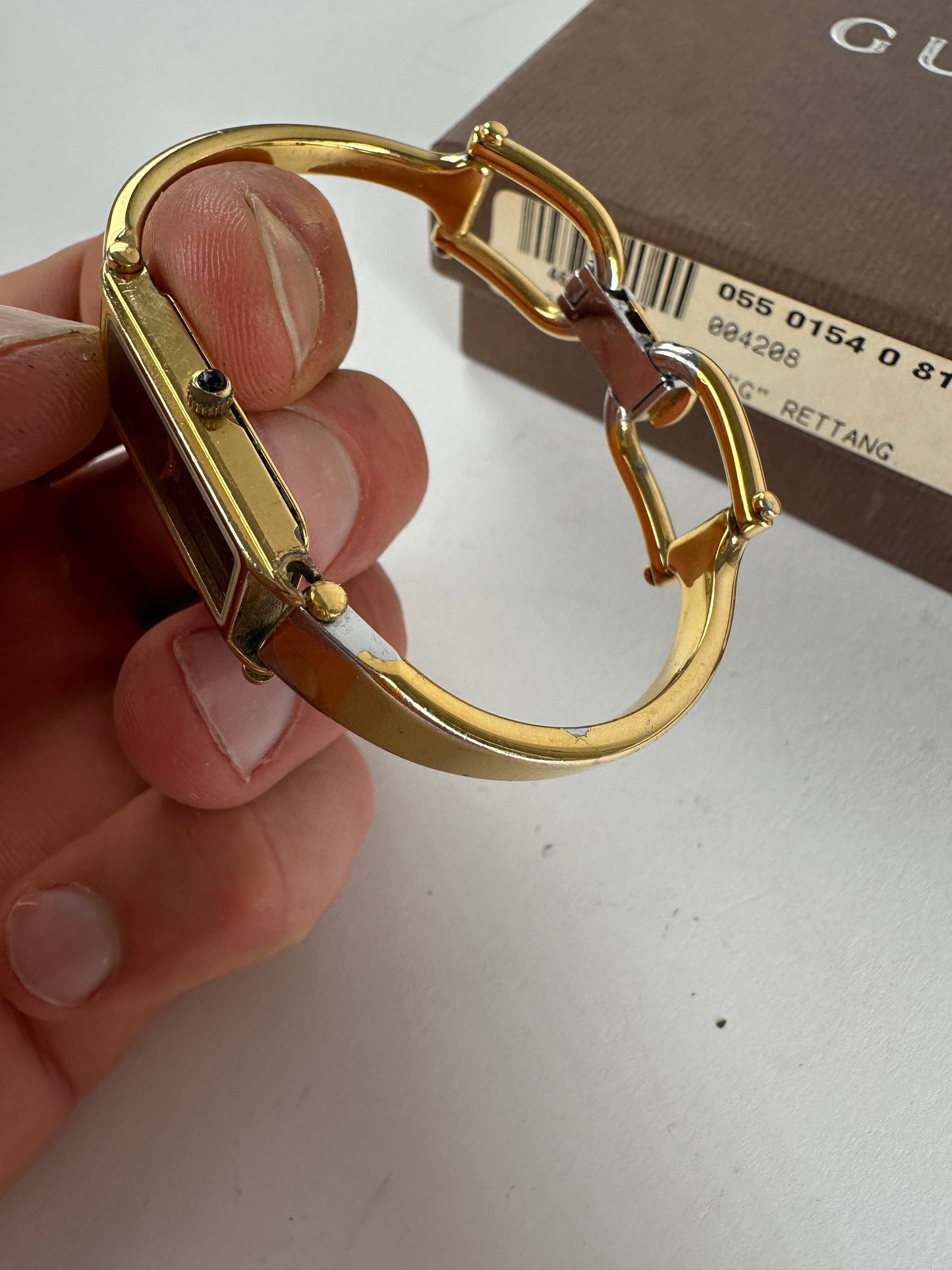 Vintage Gucci Enamel Bracelet Y2K Gold Black