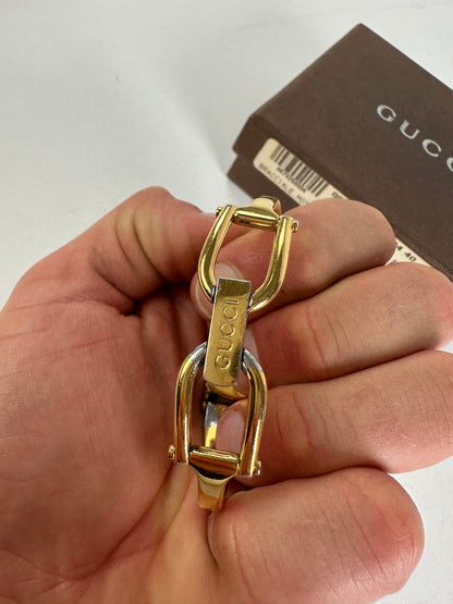 Vintage Gucci Enamel Bracelet Y2K Gold Black