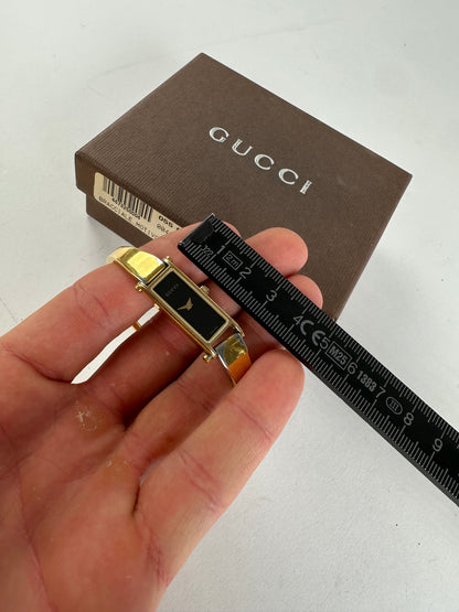 Vintage Gucci Enamel Bracelet Y2K Gold Black