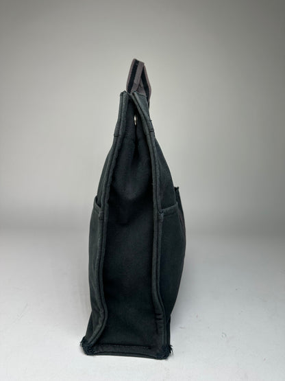 Vintage Hermes Canvas Tote Bag Black Grey