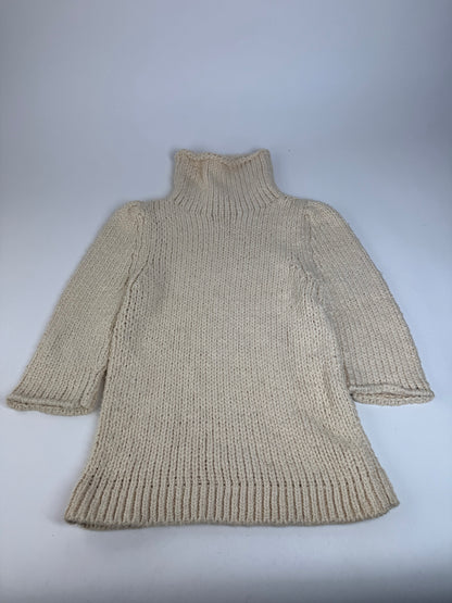 Vintage Balenciaga Short Turtleneck Sweater Beige M