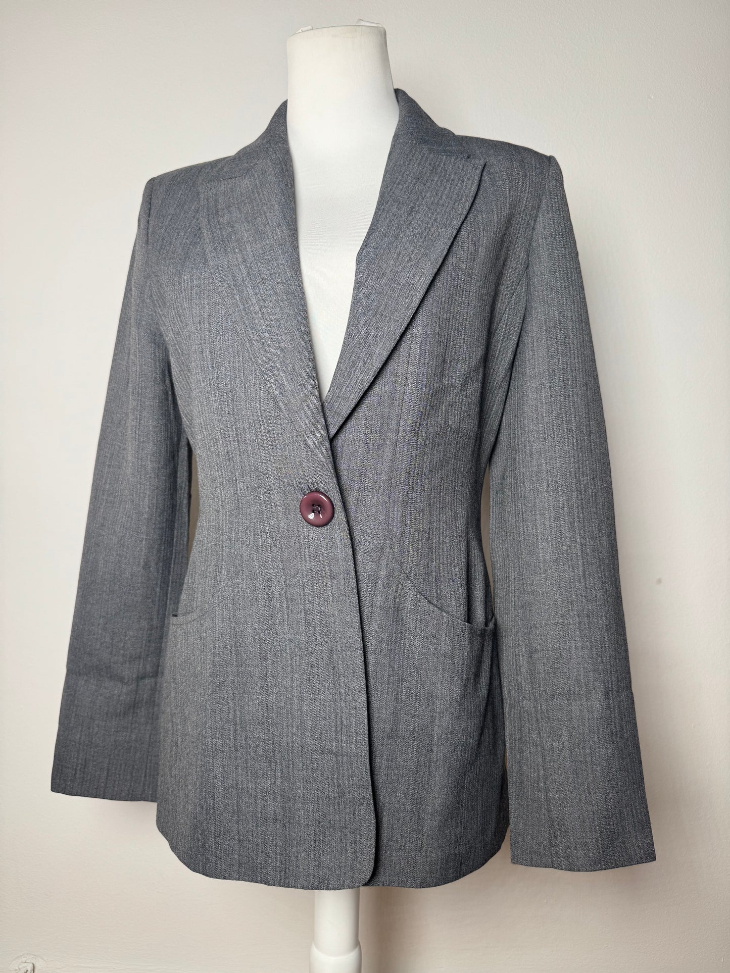 Vintage Fendi Roma Wool Blazer 38/M Grey